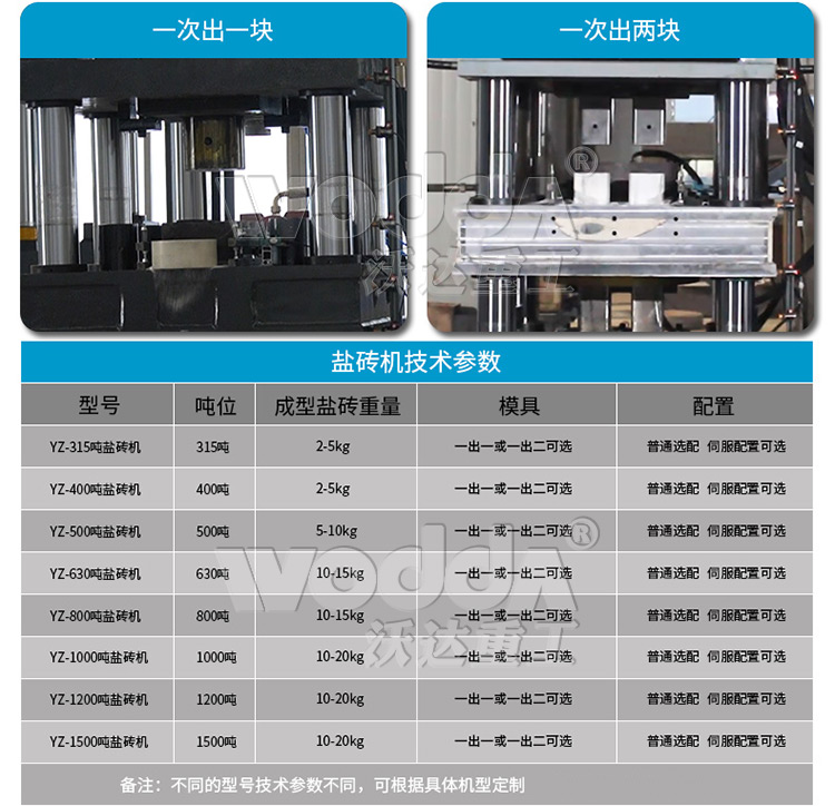 全自動(dòng)鹽磚機技術(shù)參數